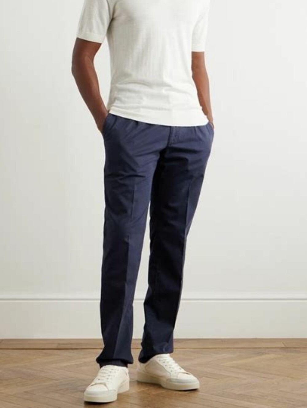 Brioni CANNES Blue Double-Pleated Chambray Pants Men's 38 Hemmed Org. $345
